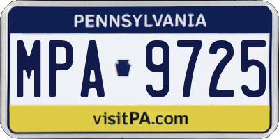 PA license plate MPA9725