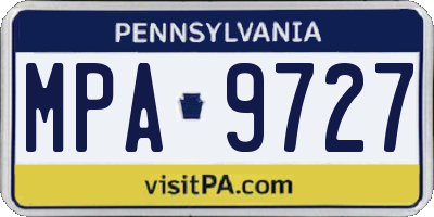 PA license plate MPA9727