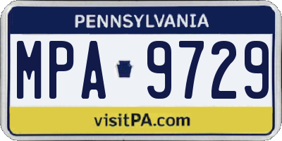 PA license plate MPA9729