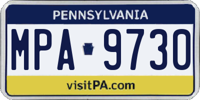 PA license plate MPA9730