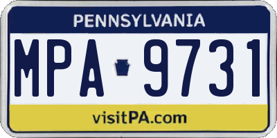 PA license plate MPA9731
