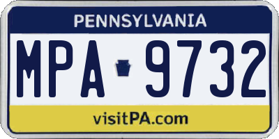 PA license plate MPA9732
