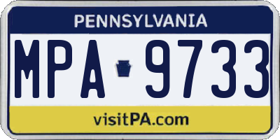 PA license plate MPA9733