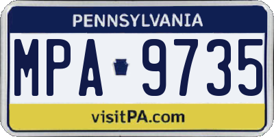 PA license plate MPA9735