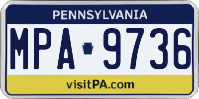 PA license plate MPA9736