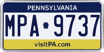 PA license plate MPA9737