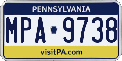 PA license plate MPA9738