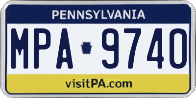 PA license plate MPA9740
