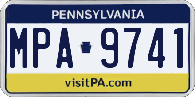 PA license plate MPA9741