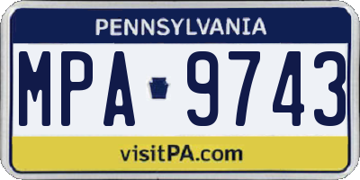PA license plate MPA9743