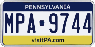 PA license plate MPA9744