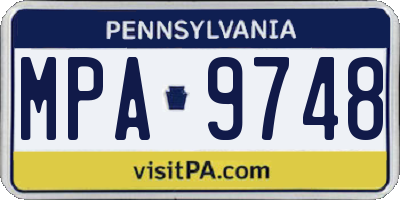 PA license plate MPA9748