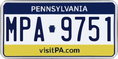 PA license plate MPA9751