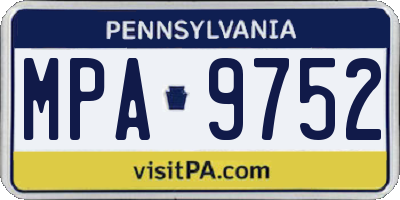 PA license plate MPA9752