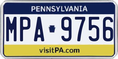 PA license plate MPA9756