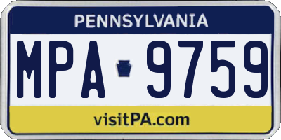 PA license plate MPA9759
