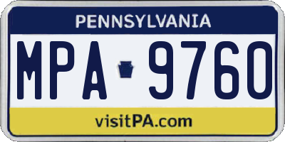 PA license plate MPA9760