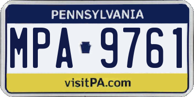 PA license plate MPA9761