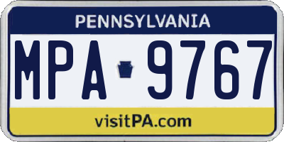 PA license plate MPA9767
