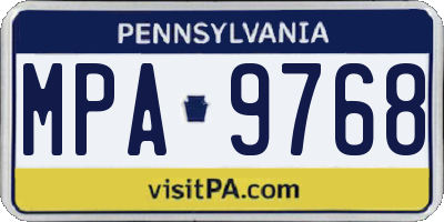 PA license plate MPA9768