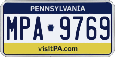 PA license plate MPA9769