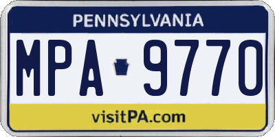 PA license plate MPA9770