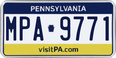 PA license plate MPA9771