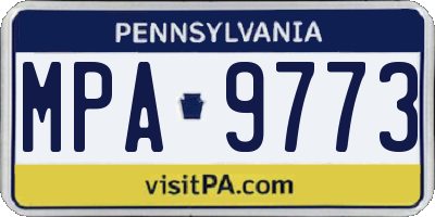 PA license plate MPA9773