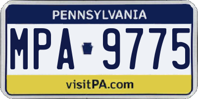 PA license plate MPA9775