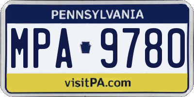 PA license plate MPA9780