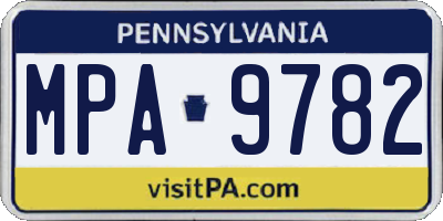 PA license plate MPA9782