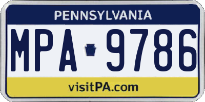 PA license plate MPA9786