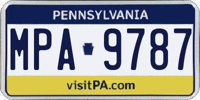PA license plate MPA9787