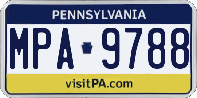 PA license plate MPA9788