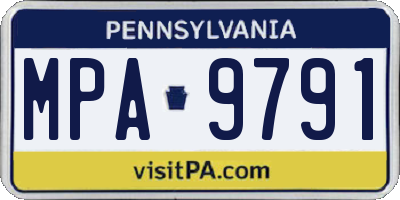 PA license plate MPA9791