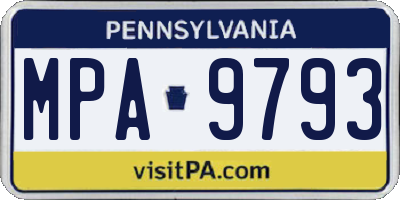 PA license plate MPA9793