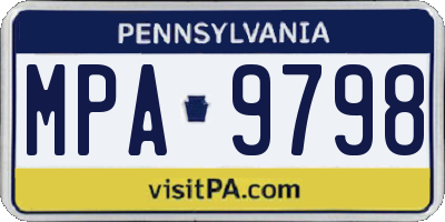 PA license plate MPA9798