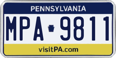 PA license plate MPA9811