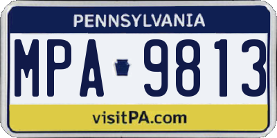 PA license plate MPA9813