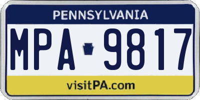 PA license plate MPA9817