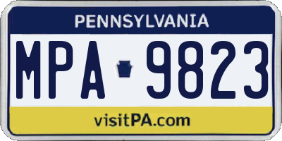 PA license plate MPA9823