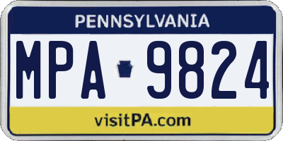 PA license plate MPA9824