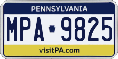 PA license plate MPA9825