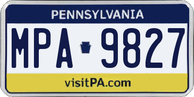 PA license plate MPA9827