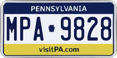 PA license plate MPA9828