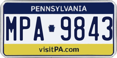 PA license plate MPA9843