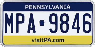 PA license plate MPA9846