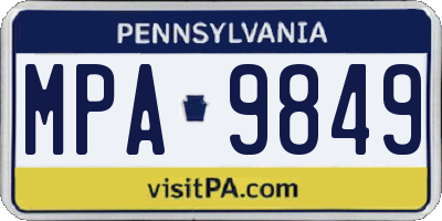PA license plate MPA9849