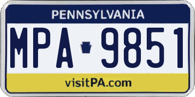 PA license plate MPA9851