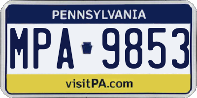 PA license plate MPA9853
